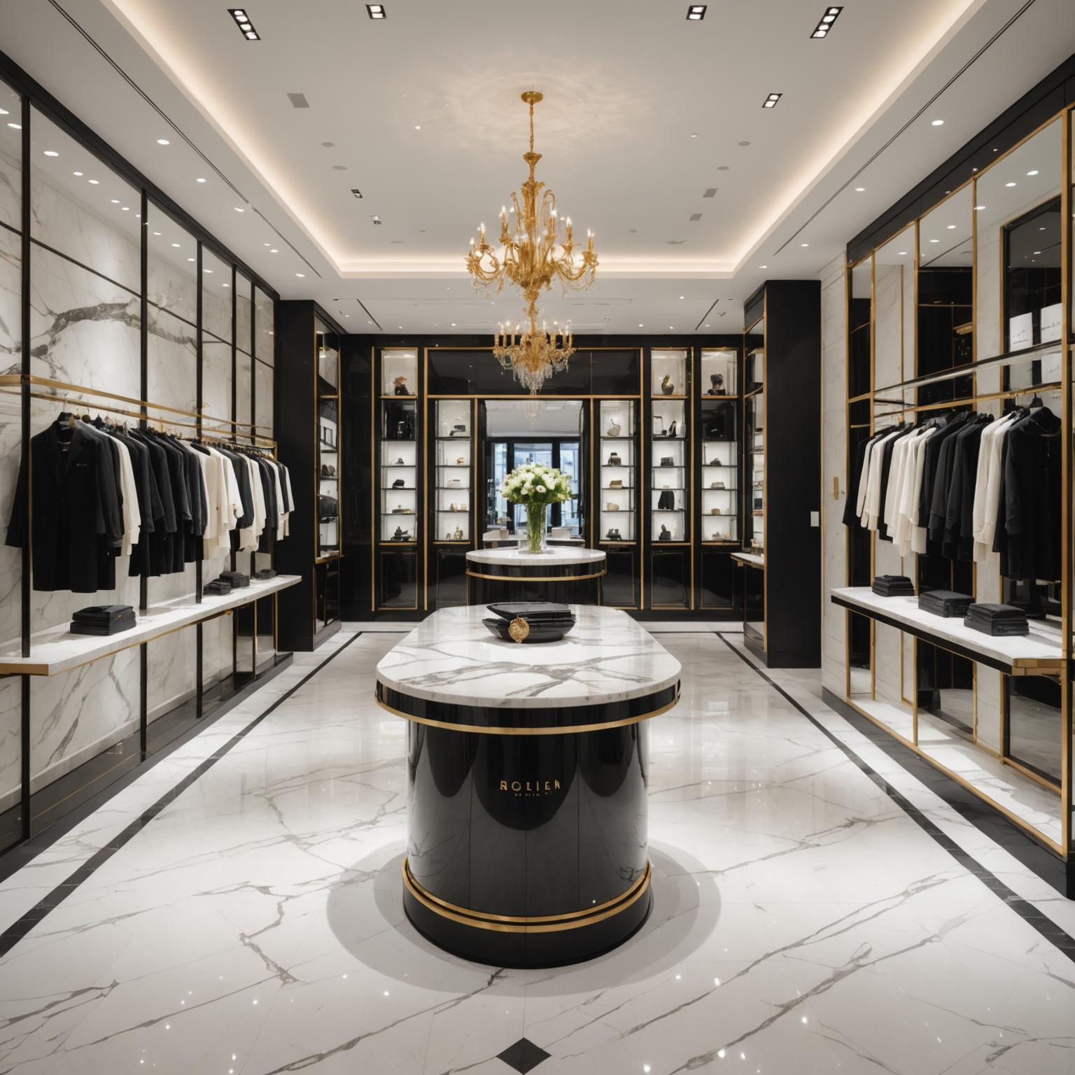 Gleaming boutique retail display maintained by professional cleaning services