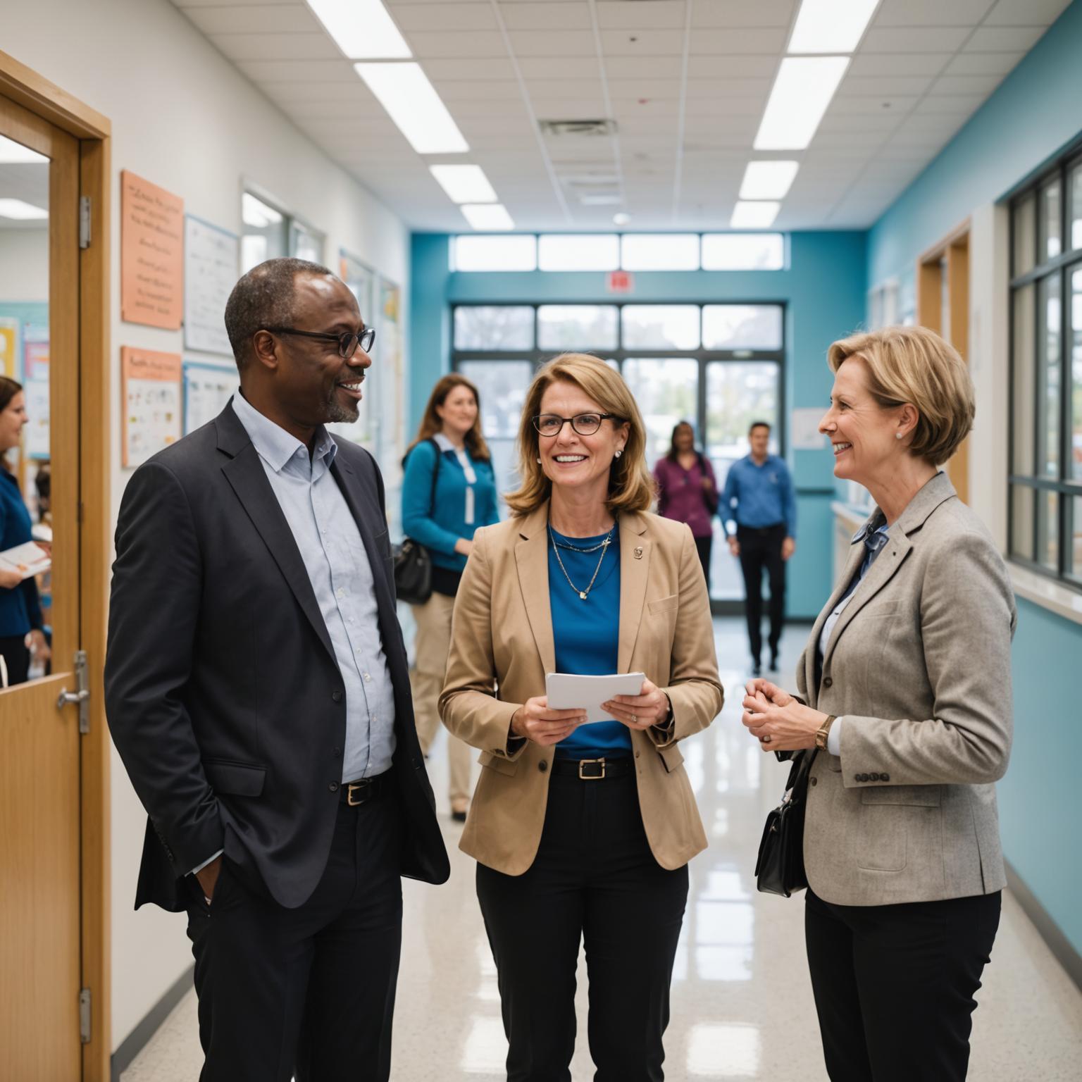 School campus corridor maintained to a high standard of cleanliness