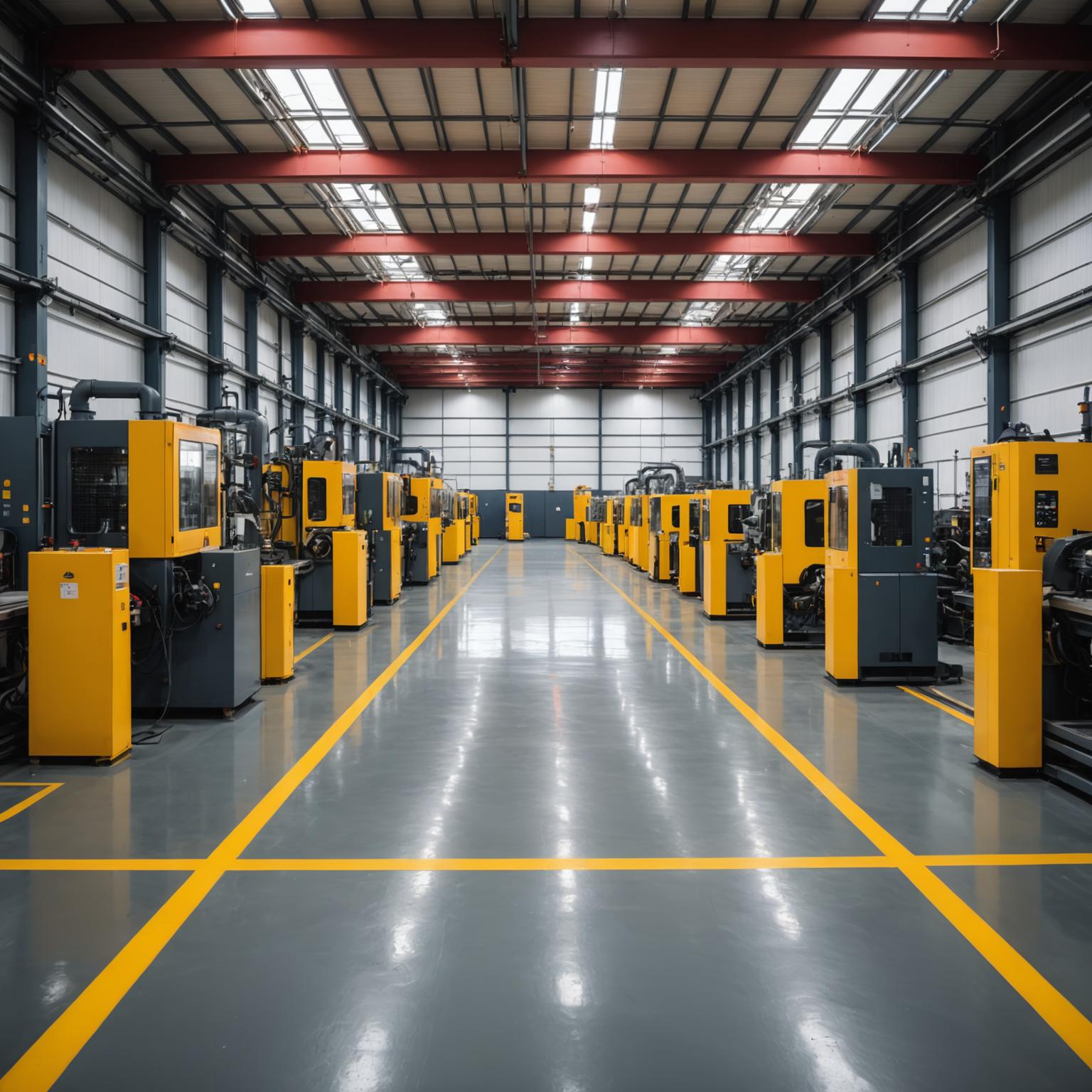 Well-maintained industrial plant floor cleaned by professional industrial cleaning services