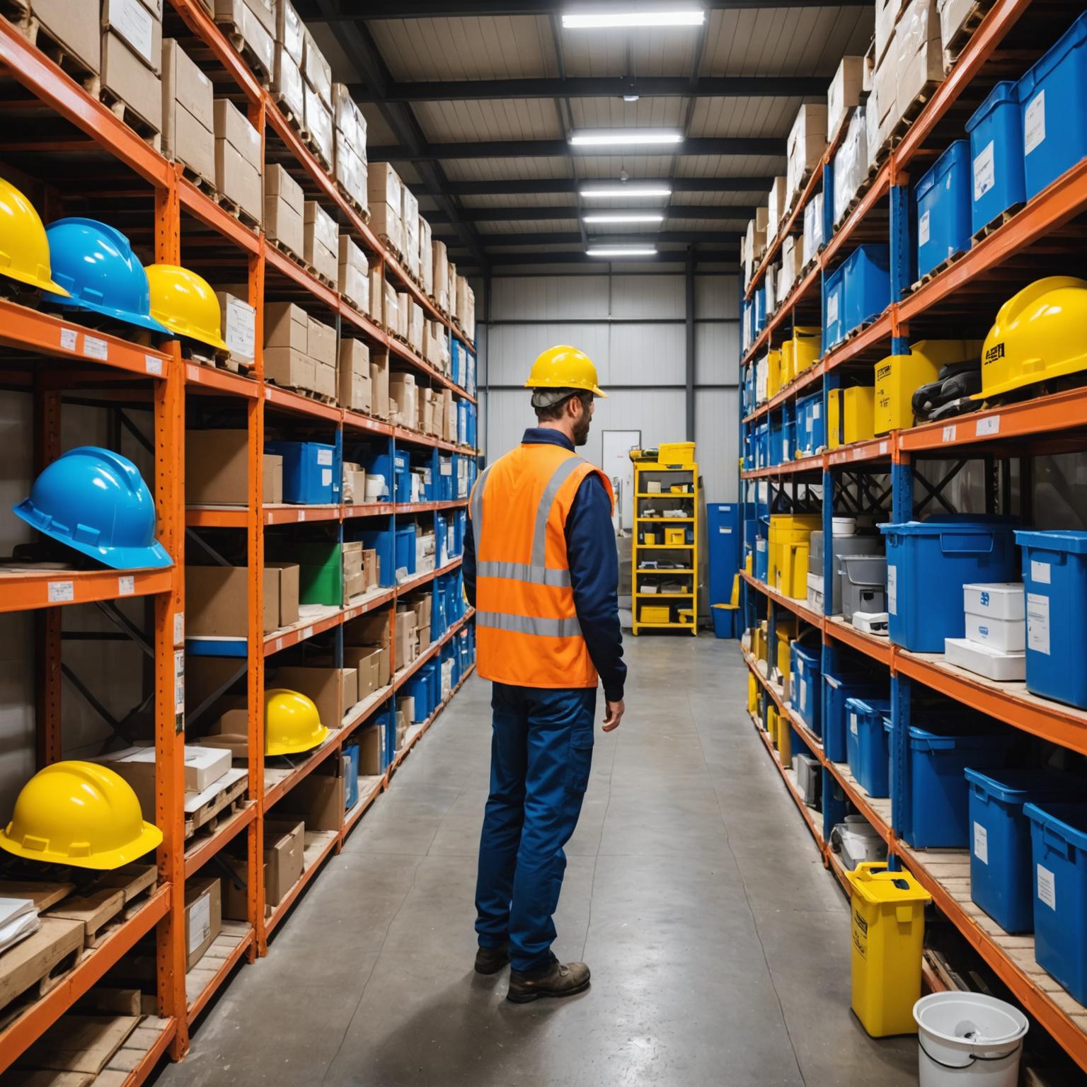 Industrial safety equipment station with personal protective equipment